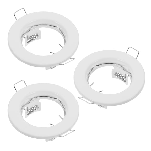SEWCHICS 3Pcs White Iron Recessed Light Fixture Frames for Spotlight Bulbs Easy Installation