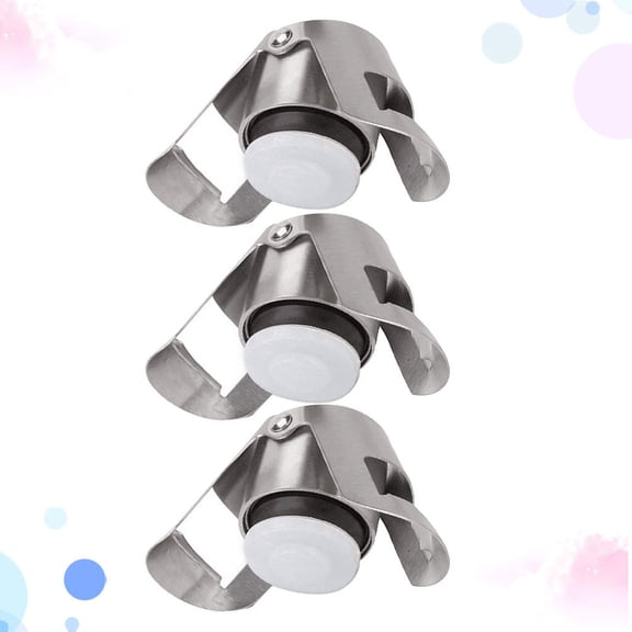 SEWCHICS 3Pcs Creative Plated Silver Wine Stopper Stainless Steel Sealer for Red Wine