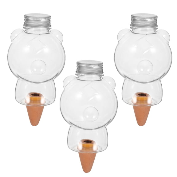 SEWCHICS Watering Spikes for Indoor Plants, Transparent Plastic Ceramic, Easy to Use, 3 Pieces Plant Watering Tools