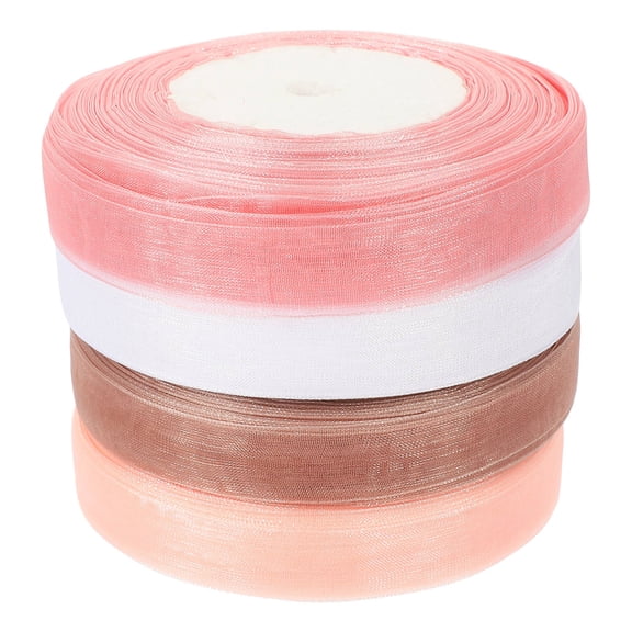 SEWCHICS 4 Rolls of Fabric Ribbon Assorted Color for Wrapping and Family Gatherings