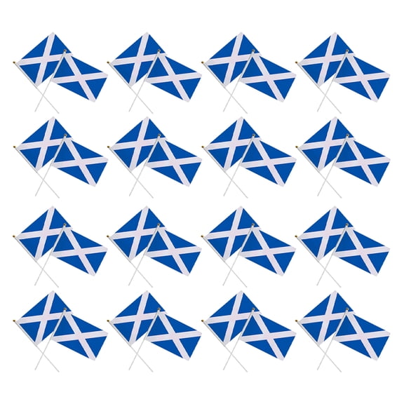 SEWCHICS 40Pcs Scotland Handheld Stick Flags Small Portable Sports Flags for Cultural Events Parties and Celebrations