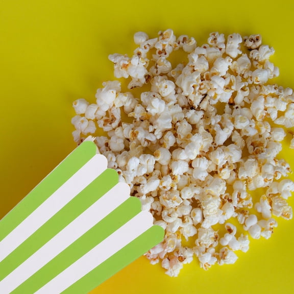 SEWCHICS 40Pcs Green ped Paper Popcorn Buckets for Movie Night Carnival Party Snack Containers