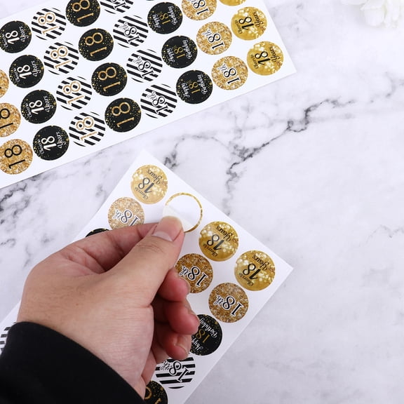 SEWCHICS 432pcs Assorted Color Birthday Sealing Stickers Paper for Decoration Funny 50th Elements Size 1.5 Inch