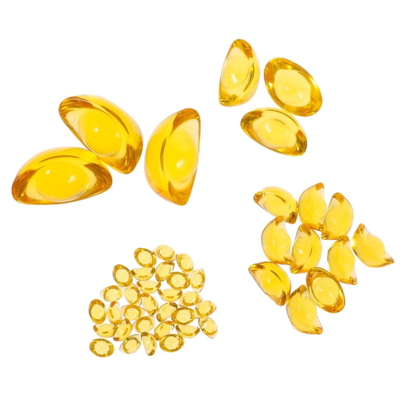 SEWCHICS 46Pcs Miniature Ingot Ornaments Crystal Mini Golden Ingot Decoration For Hobbyists