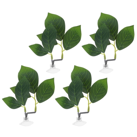 SEWCHICS 4Pcs Artificial Tank Plants Plastic Aquarium Decor with Suction Cup for Versatile Landscaping