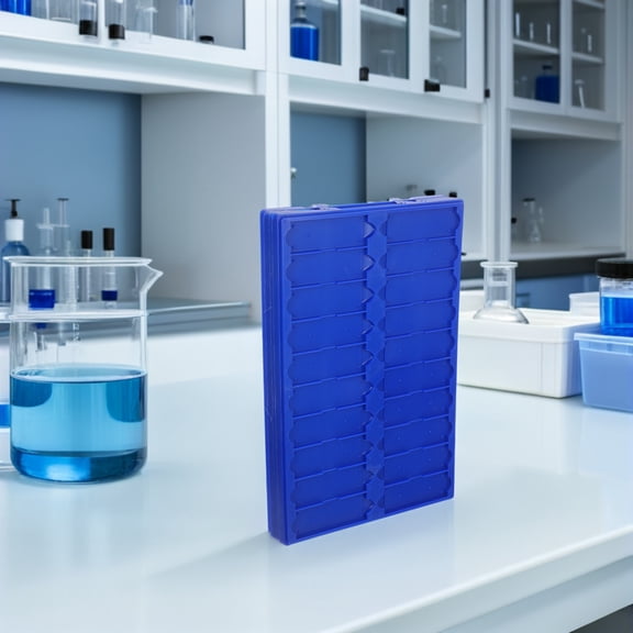 SEWCHICS 4PCS Laboratory Microscope Slide Holder with Blue Plastic Design for Slide Storage