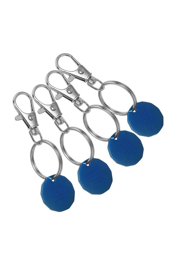 4-Pack Shopping Token Key Metal Keychain Pendants for Keys and Decoration