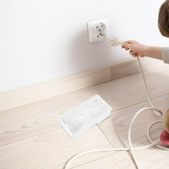 SEWCHICS 4-Pack White Plastic Mount Electric Outlet Boxes for Home Electrical Wiring Installation