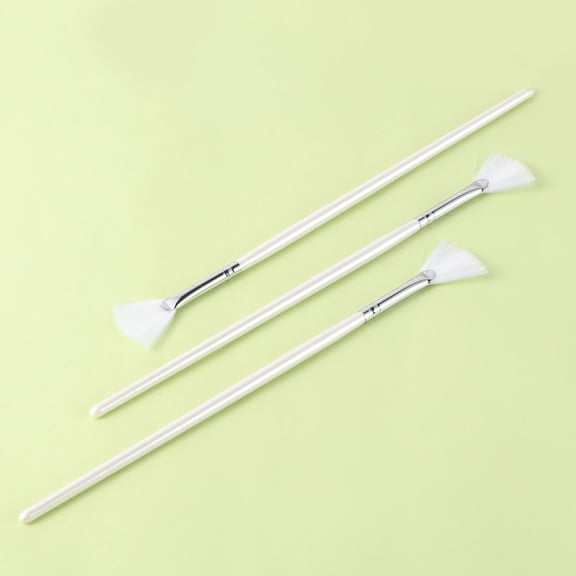 SEWCHICS Set of 4 White Fan Facial Brushes for Skincare, Makeup, and Cosmetic Application