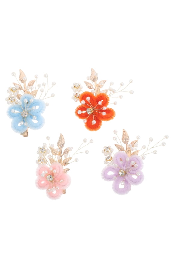 4Pcs Flower Hair Clips for Hair Styling in Vintage Design for Women