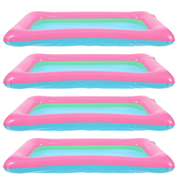 SEWCHICS 4-Pack Inflatable Tray and Multi-Use Pool Drink Holder, Lightweight Party Accessory for Outdoor Fun