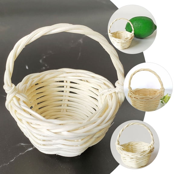 SEWCHICS 4-Piece Khaki Woven Storage Basket Set with Handles for Desktop, Fish , and Home Organization