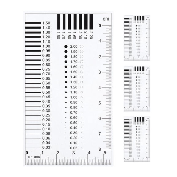 SEWCHICS 4-Piece Transparent Plastic Precision Crack Width Ruler Gauge Tool for Industrial Flaw Detection and Measurement