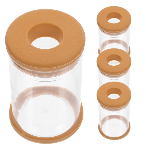 SEWCHICS 4Pcs Round Clear Green Pot for Houseplants Simple Design