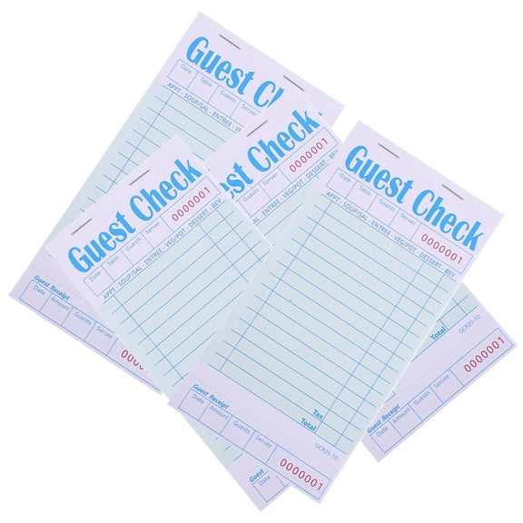 SEWCHICS 4Pcs Server Note Pads Guest Checks for Restaurants Paper Sheets Assorted Color Order Pads