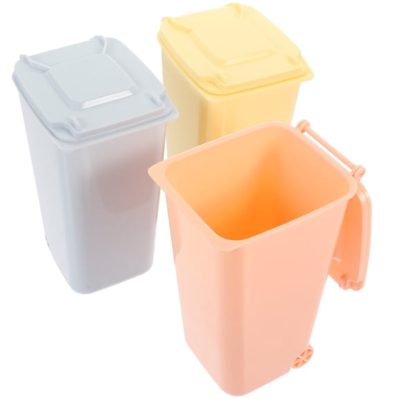 SEWCHICS 4-Pack Small Office Waste Paper Bins, ABS Plastic, Compact Desktop Trash Can, 0.09x4.05x3.14 Inches