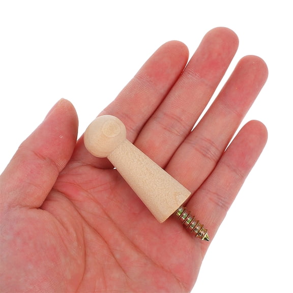 SEWCHICS 4-Pack Spiral Wood Screw Peg Hooks for Wall Mounting - Ideal for Coats, Towels, Hats, and Storage Organization