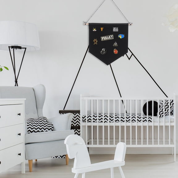 SEWCHICS 4-Piece Black Brooch Pin Organizer Wall Hanging for Office, Birthday Party, and Home Display