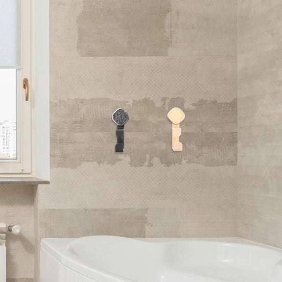 SEWCHICS 4-Pack Beige Wall Mount Towel Hooks, Self-Adhesive No Drill Bathroom & Kitchen Storage Organizer Rack