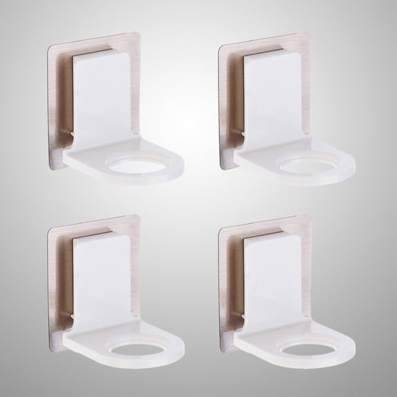 SEWCHICS 4Pcs White Wall Mounted Bottle Clamp with Self Adhesive for Soap Shampoo Holder