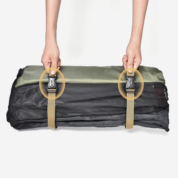 SEWCHICS 4-Pack Heavy Duty Khaki Lashing Straps with Buckles for Camping, Moving, Travel, Outdoor Gear and Secure Tie Downs