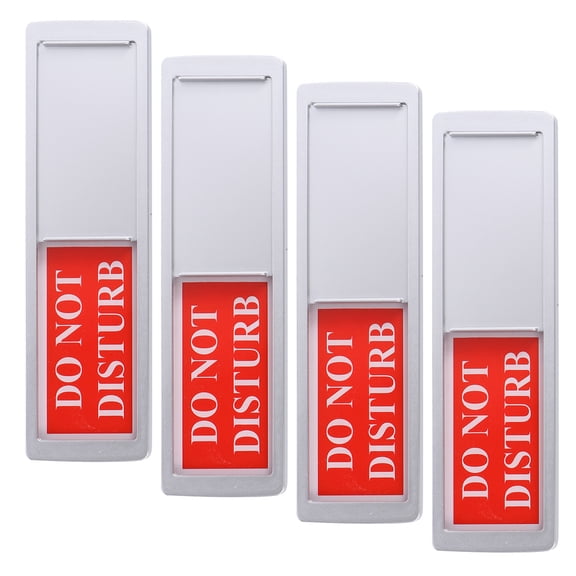 SEWCHICS 4pcs Door Hanging Tag Magnetic Signs for Room Do Not Disturb Sign with Silver Aluminum Material