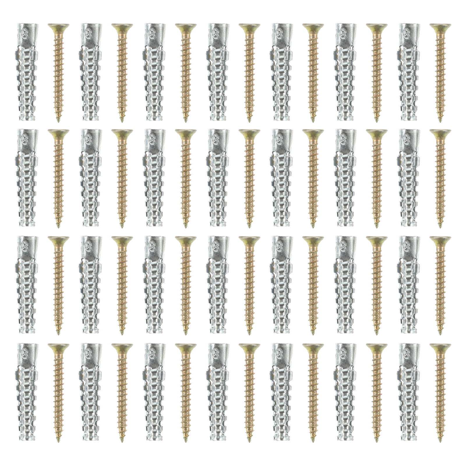 SEWCHICS 50 Sets Screws with Anchors Steel Wall Anchors for Bathrooms ...