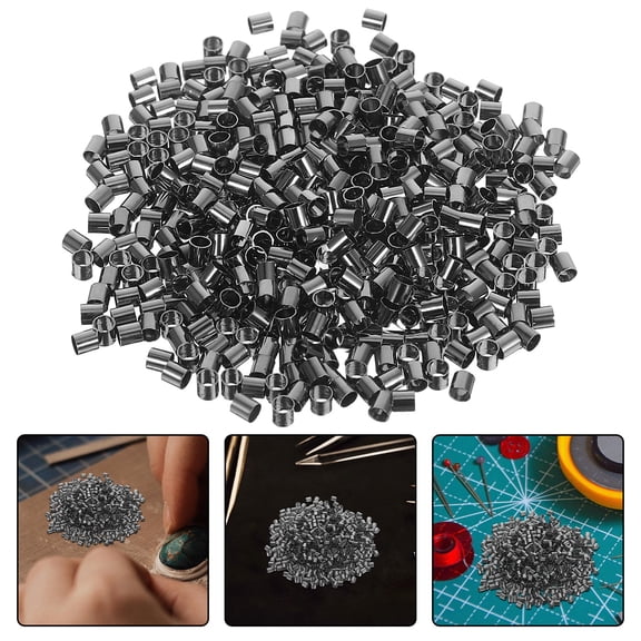 SEWCHICS Minimalist Design 500Pcs Copper Crimp Tubes Dark Grey For Diy Enthusiasts