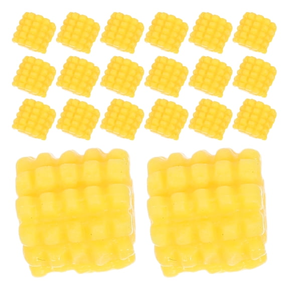 SEWCHICS 50Pcs Flatback Corn Charms Yellow Realistic Artificial Vegetable Decor for Crafts