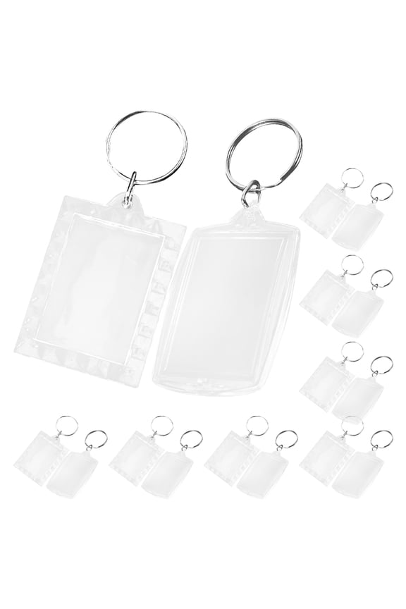50Pcs Acrylic Blank Keychains Photo Insert Holders Portable and Lightweight Keyring Accessories