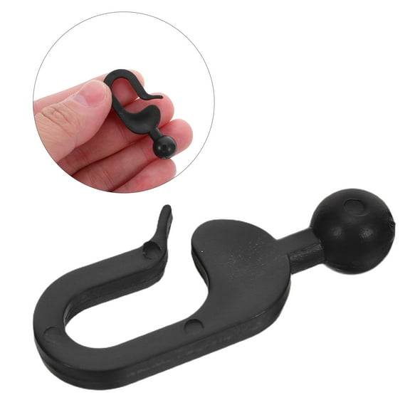 SEWCHICS 50Pcs Black Plastic Hooks for Gazebo Curtains Weather Resistant Outdoor Camping