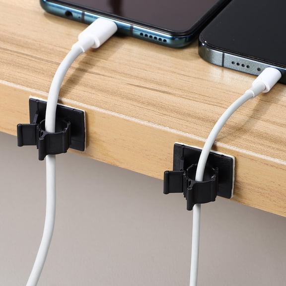 SEWCHICS Cable Manager Clips Black Plastic Wire Organizer for Home Appliances and Electronics 50 Pieces