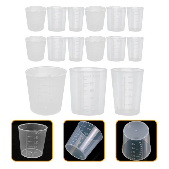 SEWCHICS Clear PP Specimen Cup for Home, Accurate Scale, Multi-Functional, 50Pcs