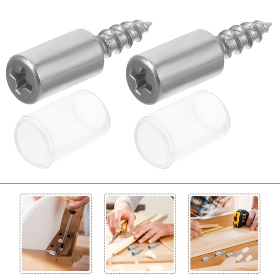 SEWCHICS Trendy Iron Mirror Screws with Hidden Caps for Seamless Appearance 50Pcs