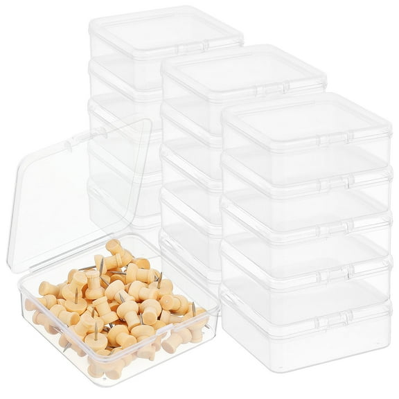 SEWCHICS 50Pcs Small Storage Organizer Transparent PP Material Stackable for Home and Craft Use
