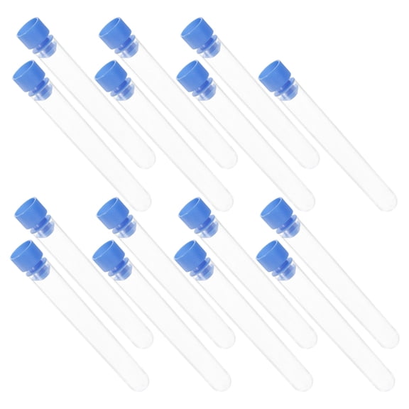 SEWCHICS 50Pcs Transparent Plastic Test Tubes for Sample Holding and Propagation