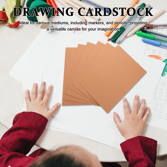 SEWCHICS 50Pcs Smooth Brown Craft Paper Sheets Ideal for DIY Art Projects Scrapbooking and Cardstock Crafts