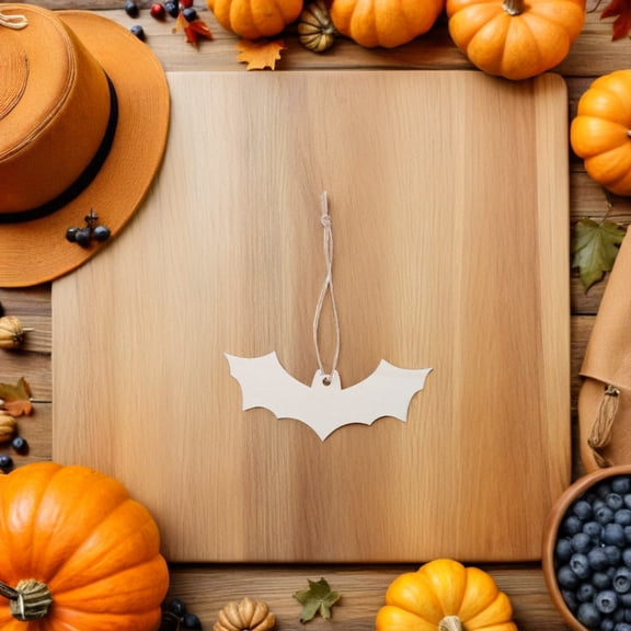 SEWCHICS 50 Pieces Unfinished Wooden Bat Shapes for Painting and Party Decorations with Easy-to- Design