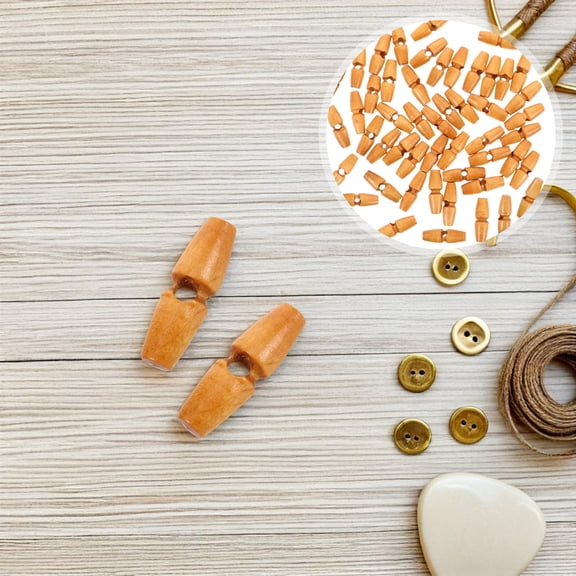 SEWCHICS 50 Pieces Wooden Horn Buttons for Sewing, Clothing, and Craft Projects, Ideal for Hobbyists and Crafters