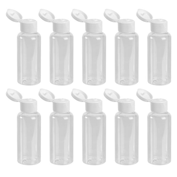 SEWCHICS 50ml White Plastic Travel Bottles with Leak-Proof Caps, Reusable Containers for Cosmetics, Toiletries, Home and Travel Use