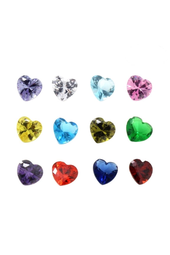 50pcs Heart Shaped Stones Assorted Color DIY Art Projects Crystal Beads Pendant