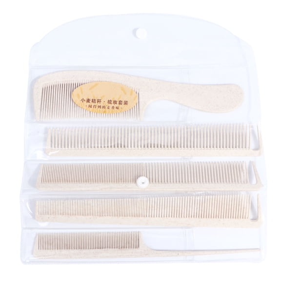 SEWCHICS Set of 5 Wheat Straw Hair Combs Lightweight Styling Hairdressing Tools