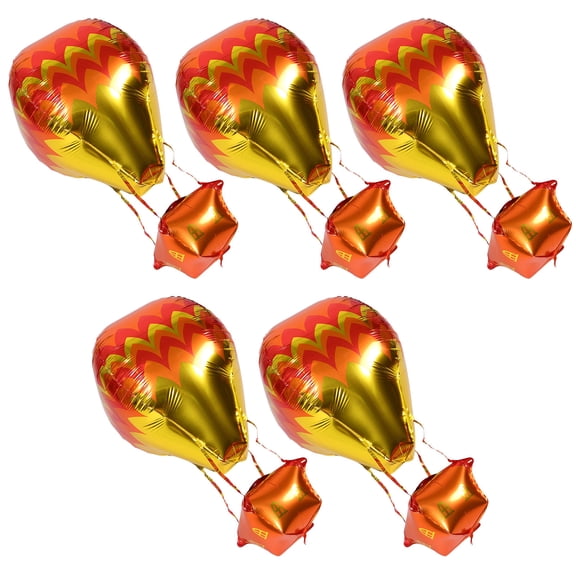 SEWCHICS 5Pcs Unique Orange Hot Air Balloon Centerpieces for Indoor and Outdoor Use