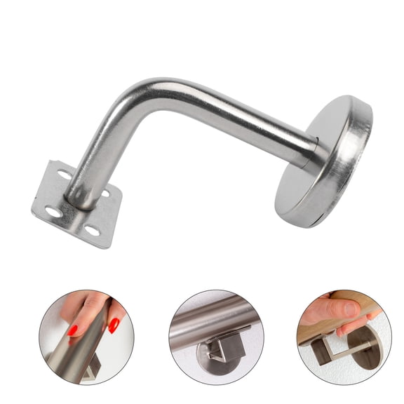 SEWCHICS 5Pcs Plated Silver Stainless Steel Bannister Bracket for Handrail with Wide Application and Stability