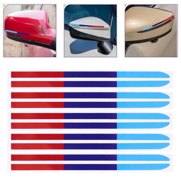 SEWCHICS 5-Pack Racing Car Stripe Decals Multi-Color Stickers for Car Door, Mirror, Rearview Exterior Accessories