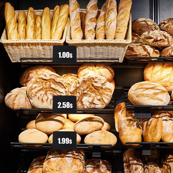 SEWCHICS 5Pcs Supermarket Chalkboard Signs Black PVC Rewritable Price Label Display Boards for Retail