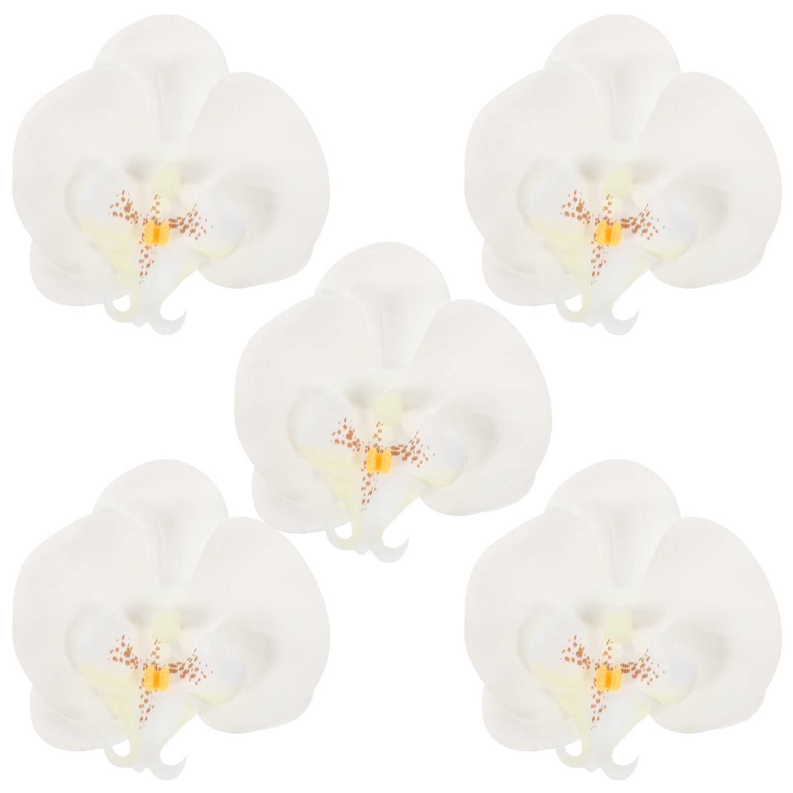 SEWCHICS Set of 5 Artificial Phalaenopsis Orchid Flowers for Indoor Home Decor, Realistic Silk Plants, Elegant and