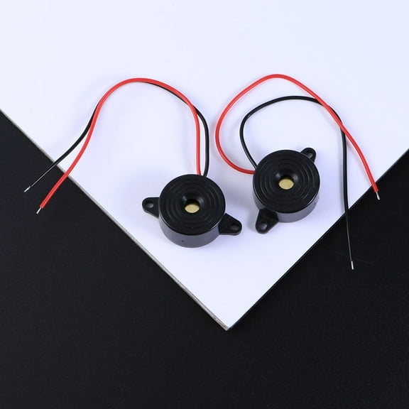 SEWCHICS 6Pcs Active Piezoelectric Electronic Buzzer or with Mounting Holes Black