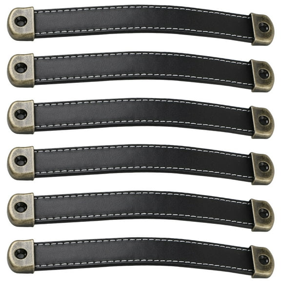 SEWCHICS 6-Pack Black Synthetic Old Fashioned Drawer Pull Handles for Projects and Home Improvement