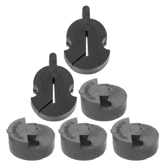 SEWCHICS 6-Piece Black Rubber Violin Mute Set for Easy Installation and Silent Playing Sessions